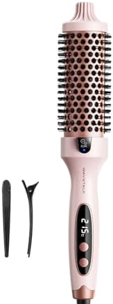 Wavytalk Blowout Boost Ionic Thermal Brush, Makes Hair Smooth and Shiny, Curling Brush, 5 Temperature Levels, Gentle on Hair, 38 mm Barrel, Dual Voltage, Plug, Sakura Pink
